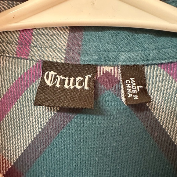 Cruel Girl Plaid Pearl Snap Shirt – Western Button Down Large - Picture 10 of 12